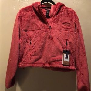 NWT the north face Osito quarter zip cropped hoodie Med